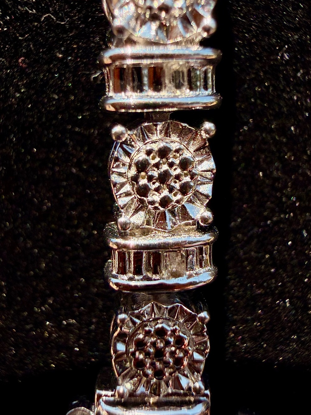 7” Fancy 14K White Gold Over Sterling Silver 0.25 CTW Diamond Tennis Bracelet - Picture 10 of 12